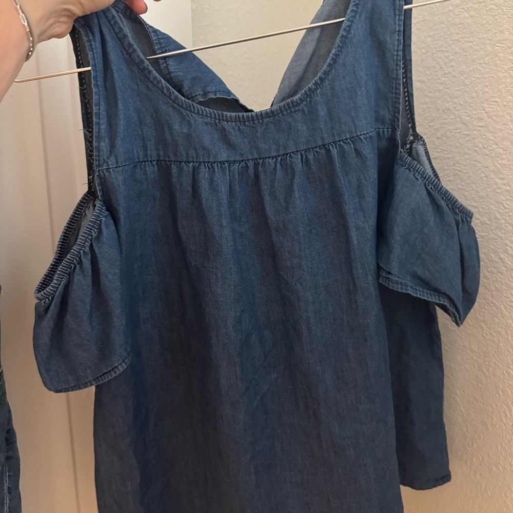 Denim Cold Shoulder Top 100% COTTON